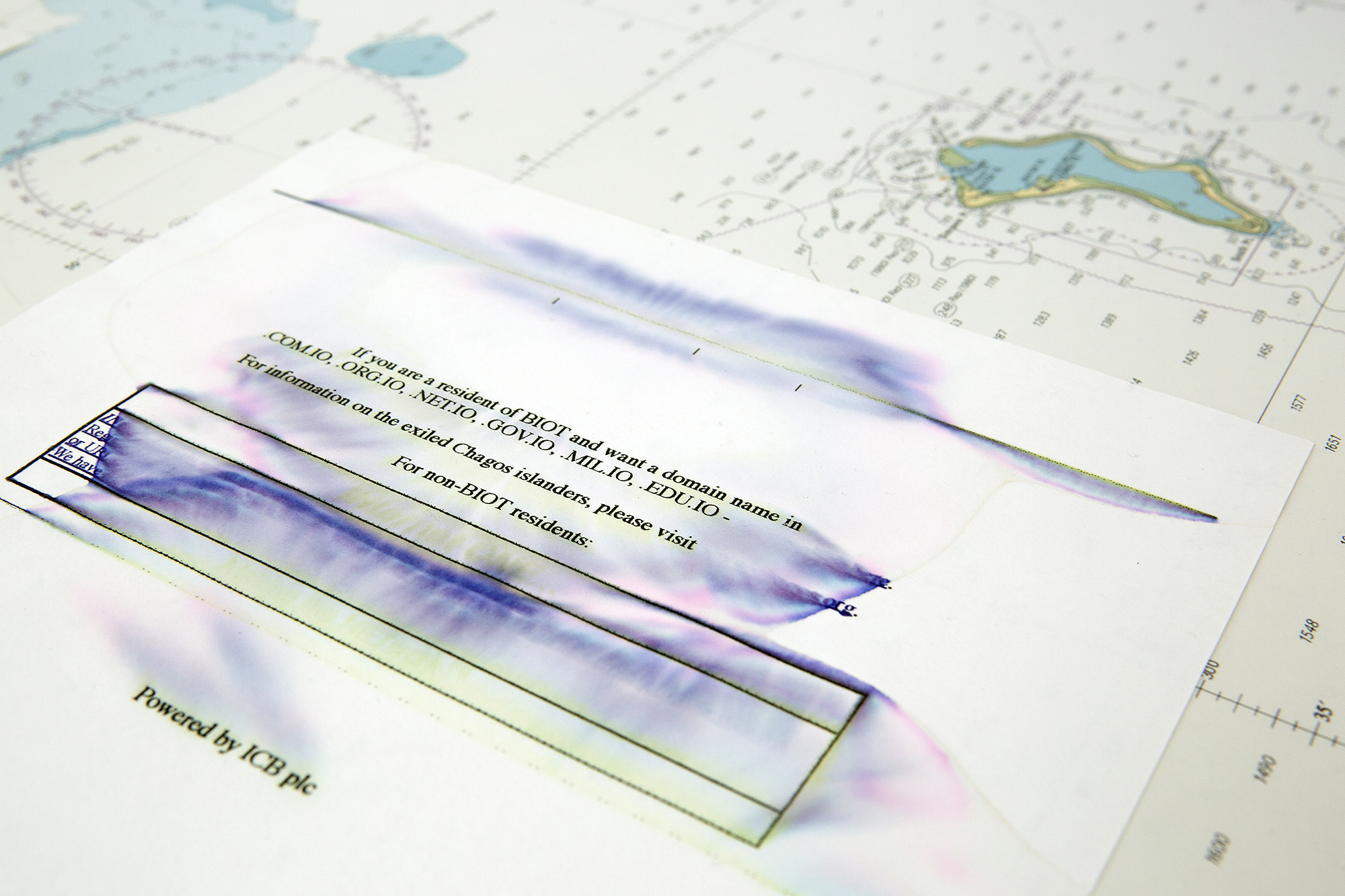 James Bridle, Chagos (Waterboarded Documents 002), 2012 (Detail)