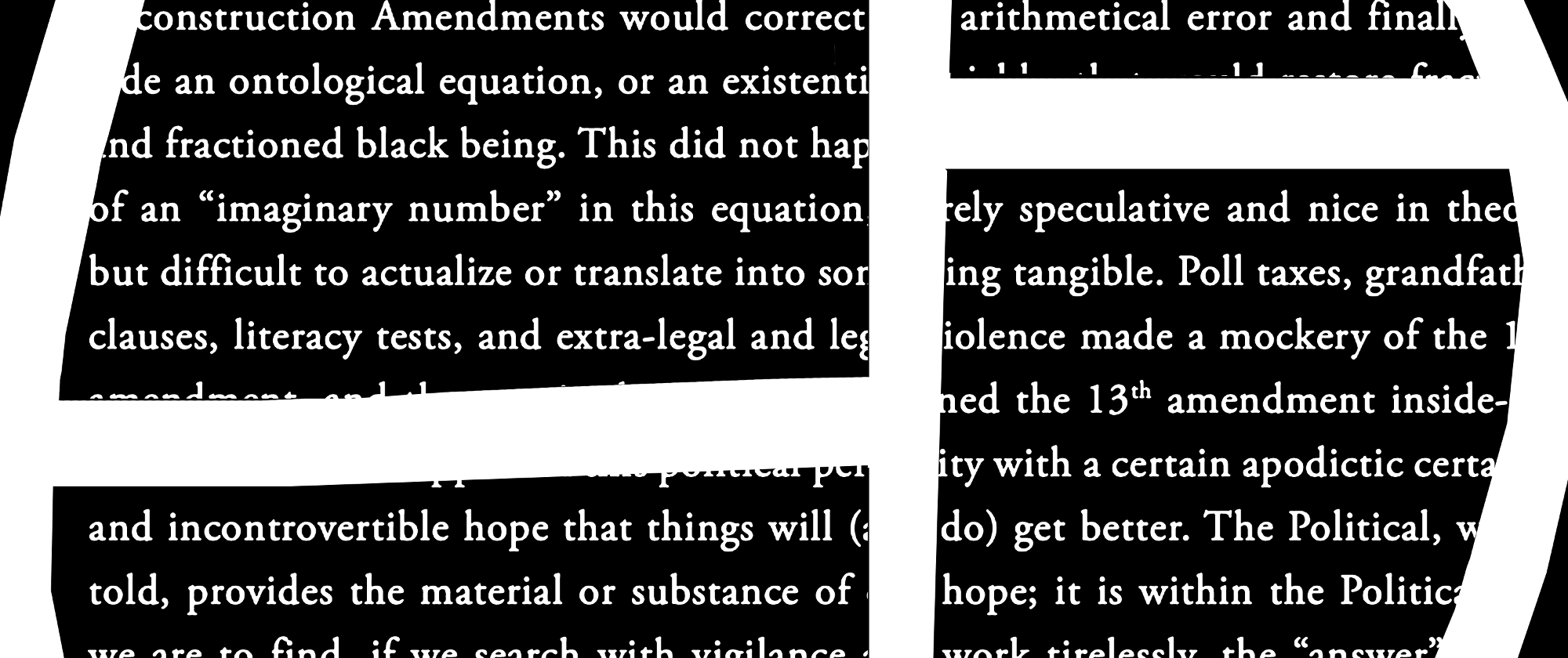 Calvin Warren calls it an ‘ontological equation’/or methods of estimating the odds to rise in the coming centuries, 2019