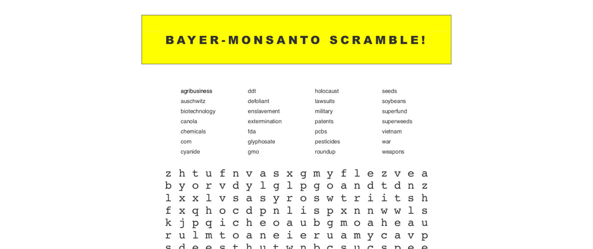 Bayer-Monsanto Scramble, 2019
