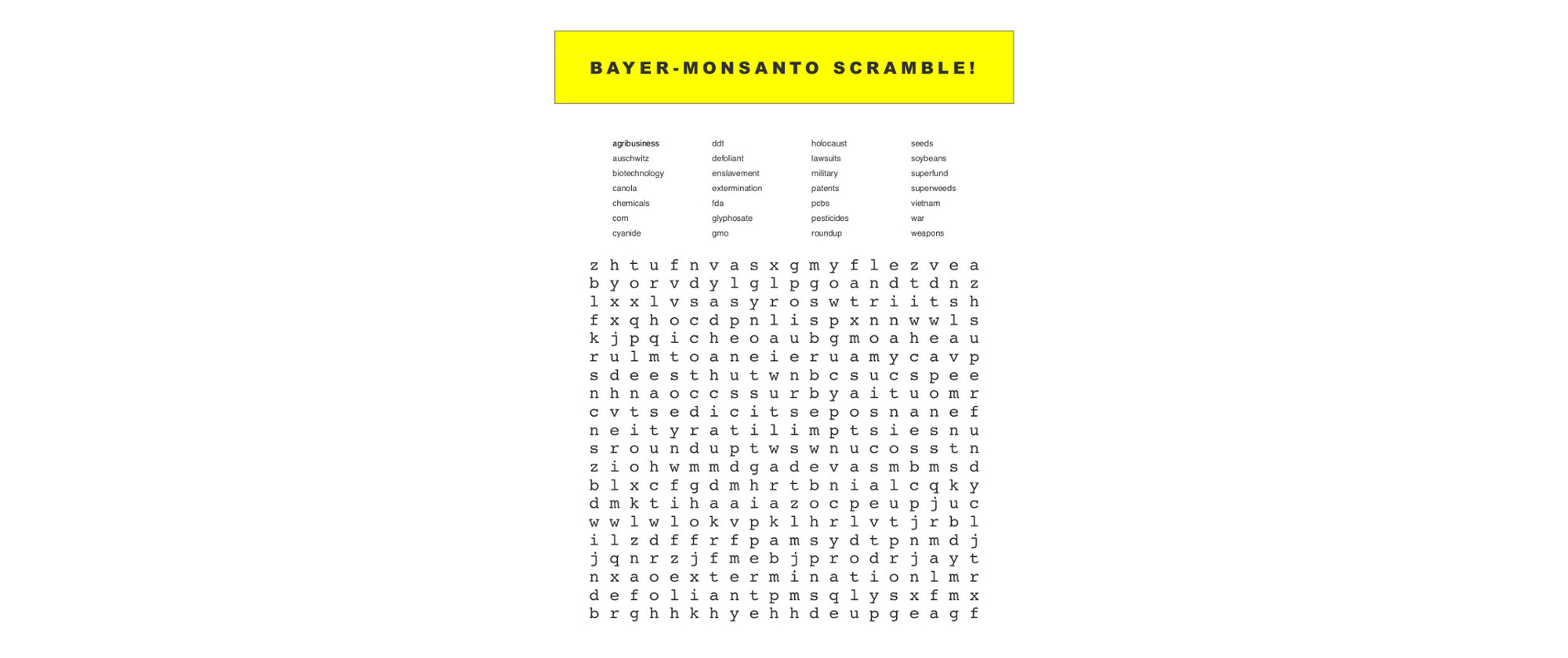 Bayer-Monsanto Scramble, 2019