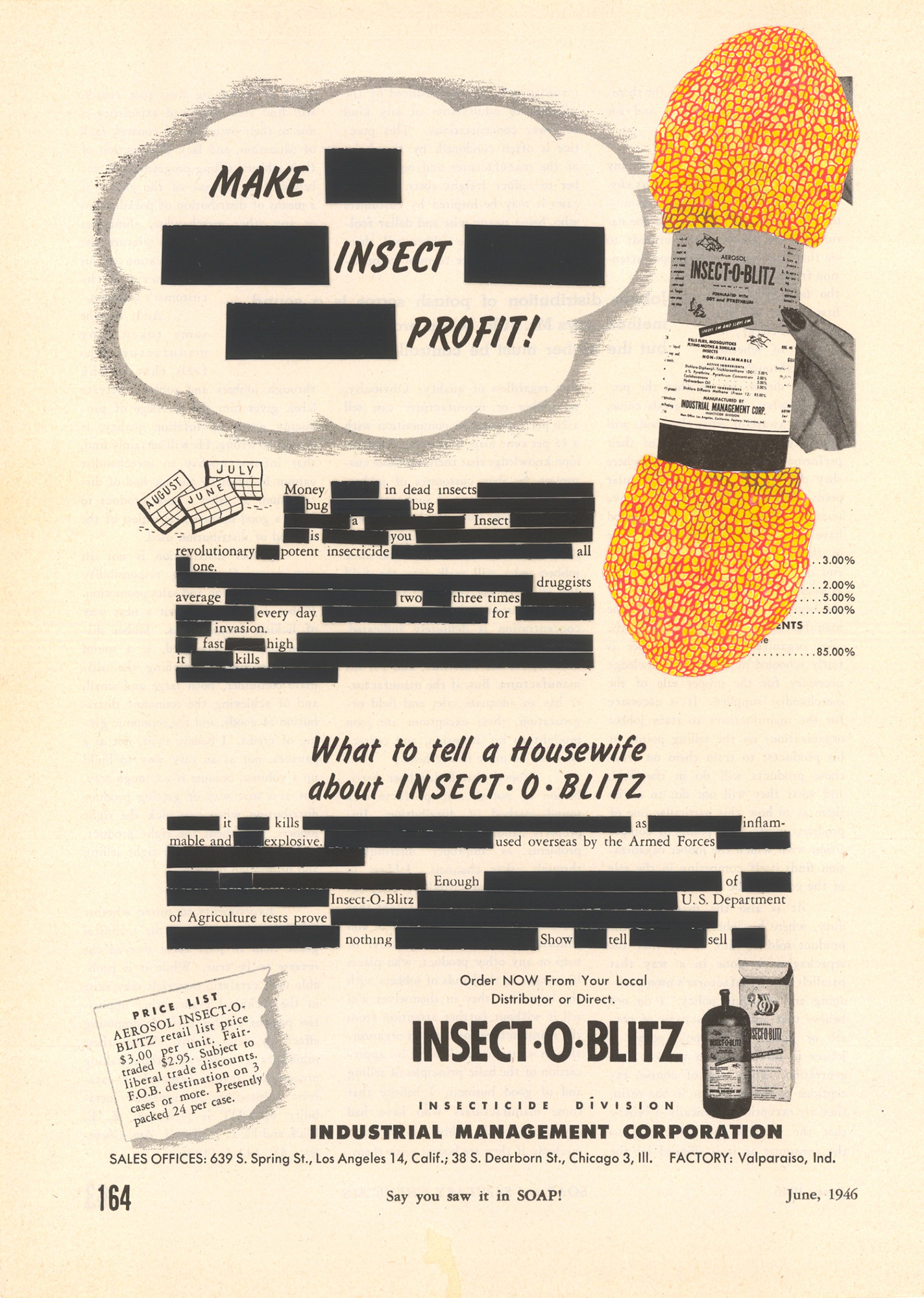 Kirsten Stolle, Make Insect Profit, 2013 - Collage on magazine advertisement 30,48 X 21,6 cm